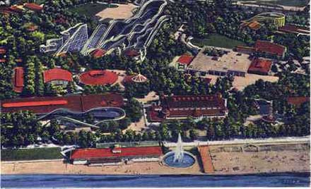Aerial view of Euclid Beach (postcard)