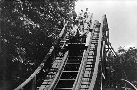 Children on a roller coaster