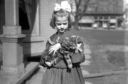 Louise Humphrey with her cat Skibo