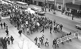 Earth Day march in Cleveland, 1970.