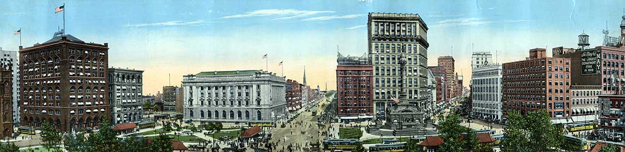 Panorama of Public Square in Cleveland"