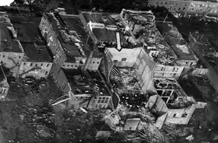 Aerial view of Lorain tornado damage, 1924.