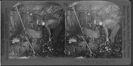 Miner Drilling and Laborer Loading Anthracite, Scranton, Pa.